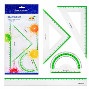 {{photo.Alt || photo.Description || 'Набор чертежный большой BRAUBERG &quot;FRESH ZONE&quot; (линейка 30 см, 2 треугольника, транспортир) с салатовой шкалой, 210764'}}