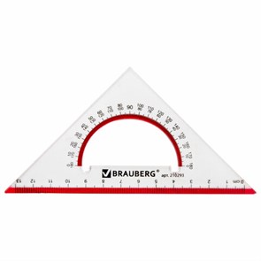 {{photo.Alt || photo.Description || 'Треугольник пластиковый, угол 45, 13 см, BRAUBERG &quot;Crystal&quot;, с транспортиром, прозрачный, с выделенной шкалой, 210293'}}