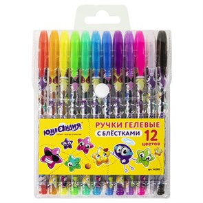 {{photo.Alt || photo.Description || 'Ручки гелевые ЮНЛАНДИЯ, НАБОР 12 ЦВЕТОВ, БЛЕСТКИ, корпус с печатью, узел 0,7 мм, линия письма 0,5 мм, 142805'}}