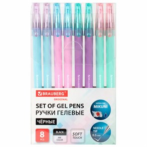 {{photo.Alt || photo.Description || 'Ручки гелевые BRAUBERG ORIGINAL, ЧЕРНЫЕ, НАБОР 8 штук, игольчатый узел 0,5 мм, линия письма 0,35 м, 144248'}}