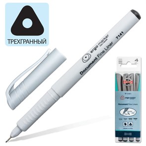 {{photo.Alt || photo.Description || 'Набор капиллярных ручек (линеров) KOH-I-NOOR 4 шт., ЧЕРНЫЕ, трехгранные, линия письма 0,25/0,5/0,75/1 мм, 777141JD03KS'}}