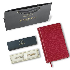 {{photo.Alt || photo.Description || 'Ручка шариковая PARKER &quot;Jotter Core Stainless Steel GT&quot;, ежедневник А5 красный, пакет, 880888'}}