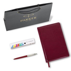 {{photo.Alt || photo.Description || 'Ручка шариковая PARKER &quot;Jotter Plastic CT&quot;, корпус красный, ежедневник А5 красный, пакет, 880897'}}