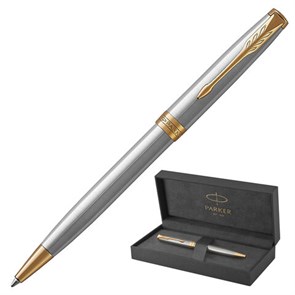 {{photo.Alt || photo.Description || 'Ручка шариковая PARKER &quot;Sonnet Core Stainless Steel GT&quot;, корпус серебро, позолота, черная, 1931507'}}