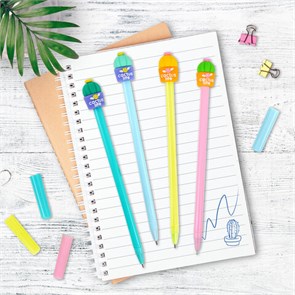 {{photo.Alt || photo.Description || 'Ручка с топпером шариковая ЮНЛАНДИЯ &quot;Кактус&quot;, корпус ассорти, СИНЯЯ, пишущий узел 0,7 мм, 143800'}}