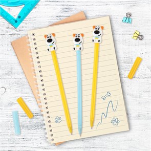 {{photo.Alt || photo.Description || 'Ручка с топпером шариковая ЮНЛАНДИЯ &quot;Собачка&quot;, корпус ассорти, СИНЯЯ, пишущий узел 0,7 мм, 143807'}}