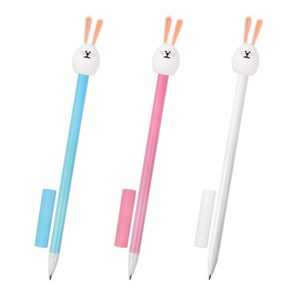 {{photo.Alt || photo.Description || 'Ручка с топпером шариковая ЮНЛАНДИЯ &quot;Ушастый зайка&quot;, корпус ассорти, СИНЯЯ, пишущий узел 0,7 мм, 143782'}}