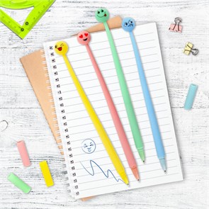 {{photo.Alt || photo.Description || 'Ручка фигурная шариковая ЮНЛАНДИЯ &quot;Смайлик&quot;, силиконовый корпус, ассорти, СИНЯЯ, пишущий узел 0,7 мм, 143793'}}