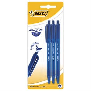 {{photo.Alt || photo.Description || 'Ручки шариковые автоматические BIC &quot;Round Stic Clic&quot;, НАБОР 3 шт., СИНИЕ, линия письма 0,32 мм, блистер, 926374'}}
