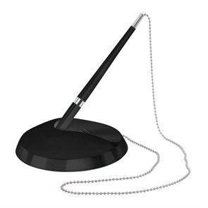 {{photo.Alt || photo.Description || 'Ручка шариковая настольная BRAUBERG &quot;Стенд-Пен Блэк2&quot;, СИНЯЯ, цепочка, корпус черный, линия письма 0,5 мм, 141347'}}