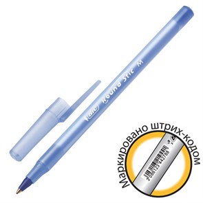 {{photo.Alt || photo.Description || 'Ручка шариковая BIC &quot;Round Stic&quot;, СИНЯЯ, корпус голубой, узел 1 мм, линия письма 0,32 мм, С ШТРИХКОДОМ, 934598'}}