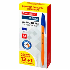 {{photo.Alt || photo.Description || 'Ручка шариковая BRAUBERG &quot;X-333 ORANGE&quot;, 12+1 В ПОДАРОК!, синяя, КОМПЛЕКТ 13 шт., узел 0,7 мм, линия 0,35 мм, 144254'}}