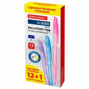 {{photo.Alt || photo.Description || 'Ручка шариковая BRAUBERG &quot;X-333 PASTEL&quot;, 12+1 В ПОДАРОК!, синяя, КОМПЛЕКТ 13 шт., узел 0,7 мм, линия письма 0,35 мм, 144249'}}