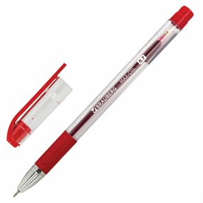 {{photo.Alt || photo.Description || 'Ручка шариковая масляная с грипом BRAUBERG &quot;Max-Oil&quot;, КРАСНАЯ, игольчатый узел 0,7 мм, линия письма 0,35 мм, 142143'}}