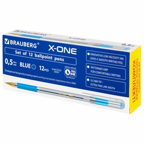 {{photo.Alt || photo.Description || 'Ручка шариковая с грипом BRAUBERG &quot;X-ONE&quot;, КОМПЛЕКТ 12 ШТУК, СИНЯЯ, узел 0,5 мм, линия письма 0,35 мм, 143986'}}