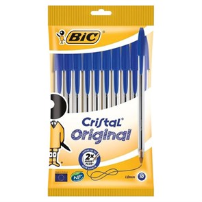 {{photo.Alt || photo.Description || 'Ручки шариковые BIC &quot;Cristal Original&quot;, НАБОР 10 шт., СИНИЕ, узел 1 мм, линия письма 0,32 мм, пакет, 830863'}}