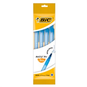 {{photo.Alt || photo.Description || 'Ручки шариковые BIC &quot;Round Stic&quot;, НАБОР 4 шт., СИНИЕ, узел 1 мм, линия письма 0,32 мм, пакет, 944176'}}