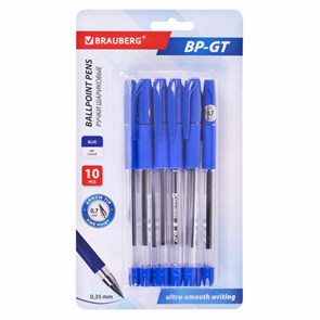 {{photo.Alt || photo.Description || 'Ручки шариковые BRAUBERG &quot;BP-GT&quot;, НАБОР 10 ШТУК, СИНИЕ, евронаконечник 0,7 мм, линия письма 0,35 мм, блистер, 144008'}}