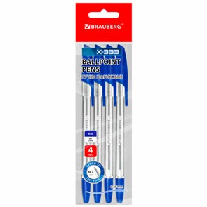 {{photo.Alt || photo.Description || 'Ручки шариковые BRAUBERG &quot;X-333&quot;, СИНИЕ, НАБОР 4 шт., узел 0,7 мм, линия 0,35 мм, 144253'}}