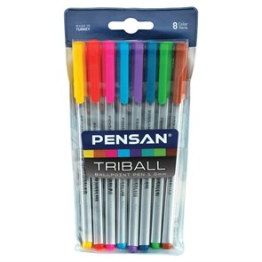 {{photo.Alt || photo.Description || 'Ручки шариковые масляные PENSAN &quot;Triball Colored&quot;, НАБОР 8 шт., АССОРТИ, узел 1 мм, линия письма 0,5 мм, 1003/PVC8'}}