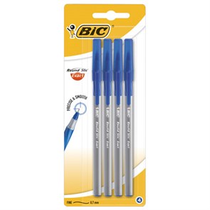 {{photo.Alt || photo.Description || 'Ручки шариковые с грипом BIC &quot;Round Stic Exact&quot;, НАБОР 4 шт., СИНИЕ, линия письма 0,28 мм, блистер, 932857'}}