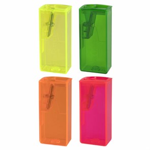 {{photo.Alt || photo.Description || 'Точилка FABER-CASTELL, с контейнером, прямоугольная, пластиковая, детали флуоресцентные, ассорти, 581525'}}