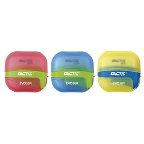 {{photo.Alt || photo.Description || 'Точилка FACTIS EVO36R (Испания), с контейнером и стирательной резинкой, 50x50x25 мм, ассорти, F4707116'}}