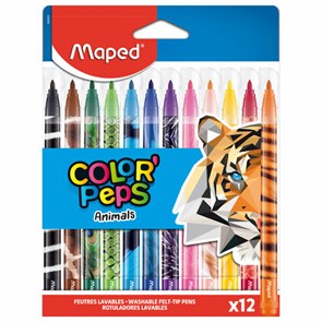 {{photo.Alt || photo.Description || 'Фломастеры MAPED (Франция) &quot;Animals&quot; 12 цветов, смываемые, вентилируемый колпачок, 845403'}}