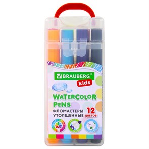 {{photo.Alt || photo.Description || 'Фломастеры в суперкейсе утолщенные 12 цветов, вентилируемый колпачок, BRAUBERG KIDS, 152187'}}