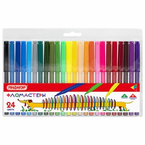 {{photo.Alt || photo.Description || 'Фломастеры ПИФАГОР &quot;Веселая такса&quot;, 24 цвета, вентилируемый колпачок, 151399'}}