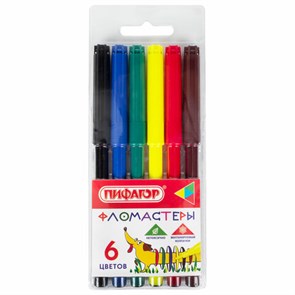 {{photo.Alt || photo.Description || 'Фломастеры ПИФАГОР &quot;Веселая такса&quot;, 6 цветов, вентилируемый колпачок, 151396'}}