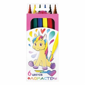 {{photo.Alt || photo.Description || 'Фломастеры ПИФАГОР &quot;ЕДИНОРОГ&quot;, 6 цветов, вентилируемый колпачок, 152447'}}