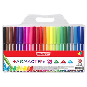 {{photo.Alt || photo.Description || 'Фломастеры ПИФАГОР, 24 цвета, вентилируемый колпачок, 151092'}}