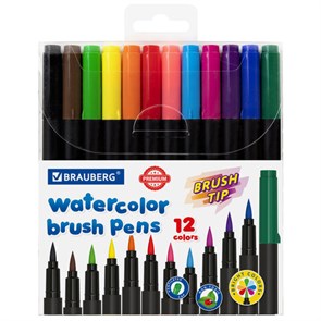 {{photo.Alt || photo.Description || 'Фломастеры с наконечником-кистью 12 цветов, вентилируемый колпачок, BRAUBERG &quot;PREMIUM&quot;, 152195'}}