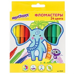 {{photo.Alt || photo.Description || 'Фломастеры ЮНЛАНДИЯ 24 цвета, &quot;ЭКЗОТИКА&quot;, вентилируемый колпачок, картон, 151423'}}