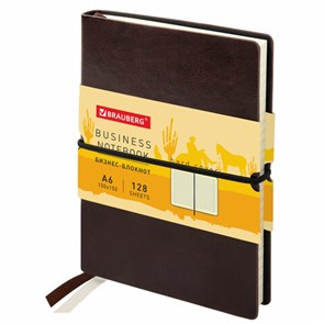 {{photo.Alt || photo.Description || 'Блокнот МАЛЫЙ ФОРМАТ (100х150 мм) А6, BRAUBERG &quot;Western&quot;, 128 л., гладкий кожзам, резинка, клетка, коричневый, 125241'}}