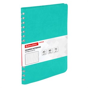 {{photo.Alt || photo.Description || 'Тетрадь А5 (148x218 мм), BRAUBERG &quot;Office PRO&quot;, гибкая, под кожу, гребень, 80 л., бирюзовая, 111043'}}