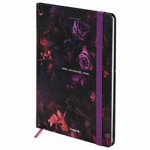 {{photo.Alt || photo.Description || 'Блокнот с резинкой в клетку 96 л., А5 145х203 мм, твердая обложка с фольгой, BRAUBERG, &quot;Цветы&quot;, 116327'}}