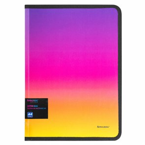 {{photo.Alt || photo.Description || 'Папка объемная на молнии пластиковая BRAUBERG &quot;Grade&quot;, А4, 330х240 мм, 600 мкм, желто-розовый градиент, 271976'}}