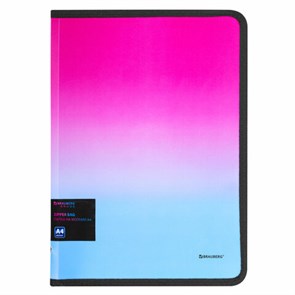 {{photo.Alt || photo.Description || 'Папка объемная на молнии пластиковая BRAUBERG &quot;Grade&quot;, А4, 330х240 мм, 600 мкм, розово-голубой градиент, 271975'}}