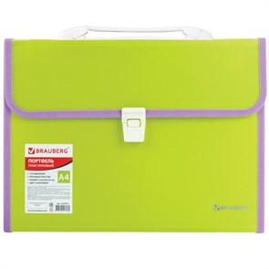 {{photo.Alt || photo.Description || 'Папка-портфель пластиковая BRAUBERG &quot;JOY&quot;, А4 (330х245х35 мм), 13 отделений, с окантовкой, салатовая, 227974'}}