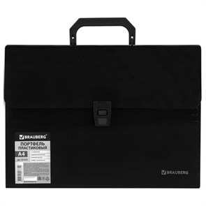 {{photo.Alt || photo.Description || 'Папка-портфель пластиковая BRAUBERG А4 (332х245х35 мм), 13 отделений, фактура диагональ, черная, 221375'}}