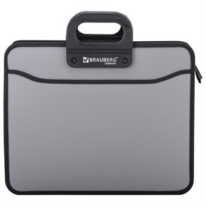 {{photo.Alt || photo.Description || 'Папка-портфель пластиковая BRAUBERG ПРЕМЬЕР А4 (390х315х120 мм), 3 отделения, фактура &quot;бисер&quot;, серая, 223083'}}