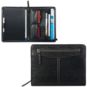 Папка из кожзаменителя на молнии, 340х260х25 мм, черная, 26-151-1 240515