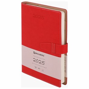 {{photo.Alt || photo.Description || 'Ежедневник датированный 2025, А5, 143х218 мм, BRAUBERG &quot;Journal&quot;, под кожу, застежка, органайзер, красный, 115880'}}