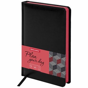 {{photo.Alt || photo.Description || 'Ежедневник недатированный А5 138x213 мм BRAUBERG &quot;Rainbow&quot;, под кожу, 136 л., черный/красный, 113498'}}