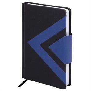 {{photo.Alt || photo.Description || 'Ежедневник недатированный А5 138x213 мм BRAUBERG &quot;Waves&quot; под кожу, застежка, 160 л., черный/синий, 114453'}}