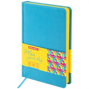 {{photo.Alt || photo.Description || 'Ежедневник недатированный А5 138х213 мм BRAUBERG &quot;Rainbow&quot; под кожу, 136 л., бирюзовый, 111666'}}