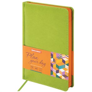 {{photo.Alt || photo.Description || 'Ежедневник недатированный А5 138х213 мм BRAUBERG &quot;Rainbow&quot; под кожу, 136 л., зеленый, 111669'}}