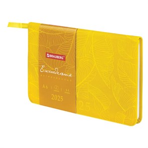 {{photo.Alt || photo.Description || 'Еженедельник датированный 2025 МАЛЫЙ ФОРМАТ 95х155 мм А6, BRAUBERG &quot;Foliage&quot;, под кожу, желтый, 115990'}}